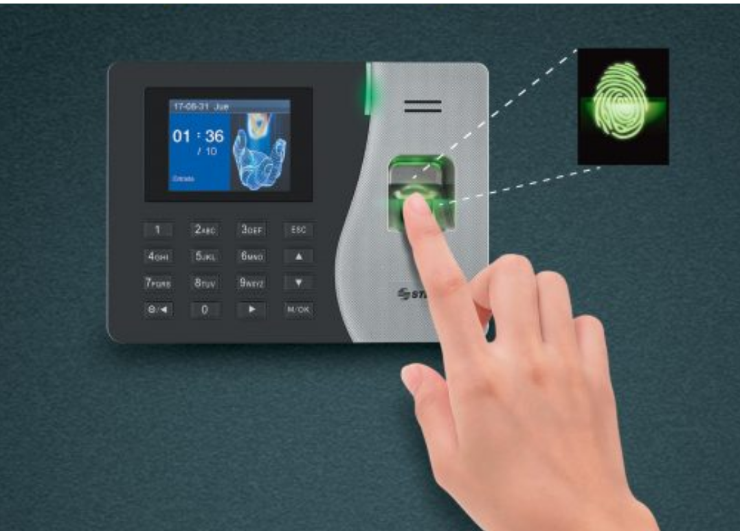 Reloj biométrico con lector de huella